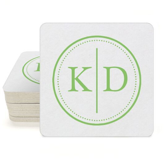 Petite Dotted Circle Duogram Square Coasters